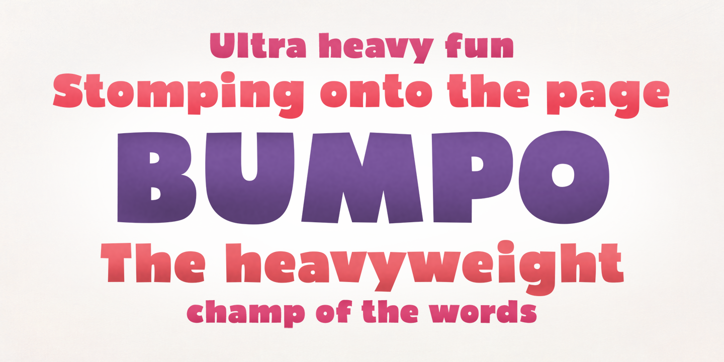 Пример шрифта Bumpo #3